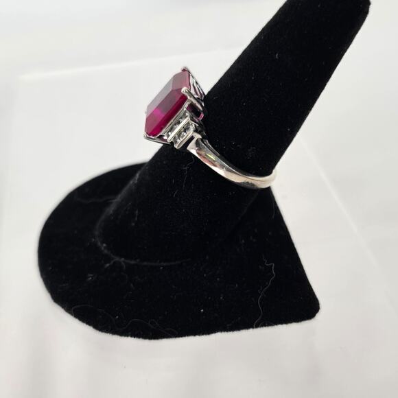 Ruby Color Gemstone Ring .925 Sterling Silver Women's 8.5 Cubic Zirconia NWOT - Picture 14 of 16